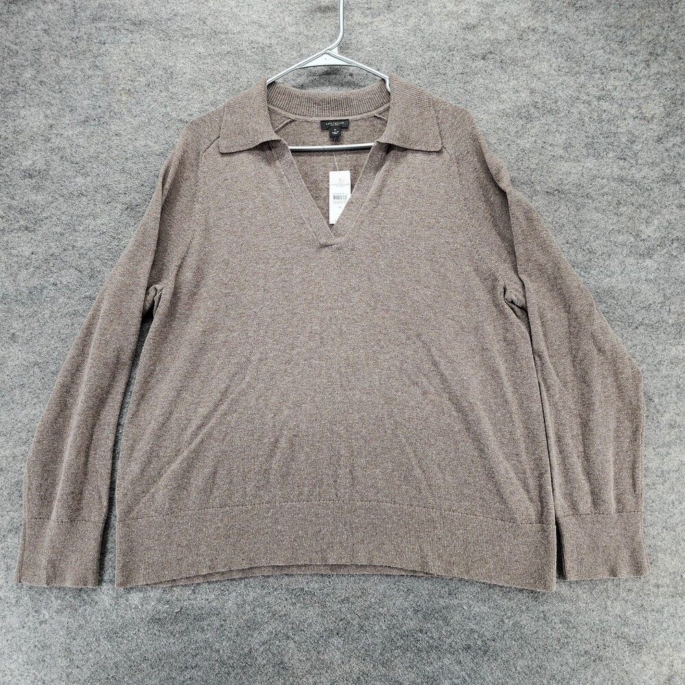 Ann Taylor Sweater Womens XL Long Sleeve Brown